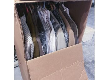 Box Of Men's Dress Shirts And Suits