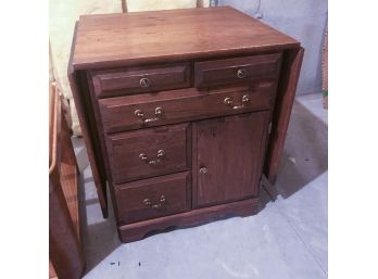 Yield House Sewing Table With Drop Leaf Sides And Storage