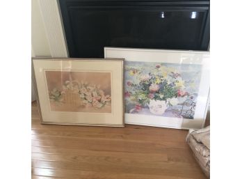 Set Of Two Framed Floral Art Prints