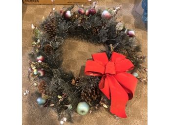 Wreath With Pine Cones And Fruit
