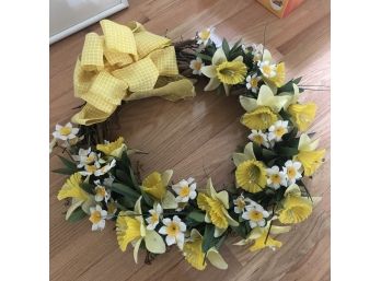 Cheery Yellow Faux Floral Wreath