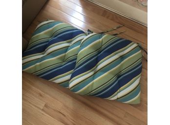 Set Of Two Striped Chair Pads