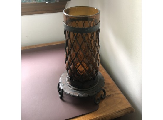 Metal And Glass Candleholder