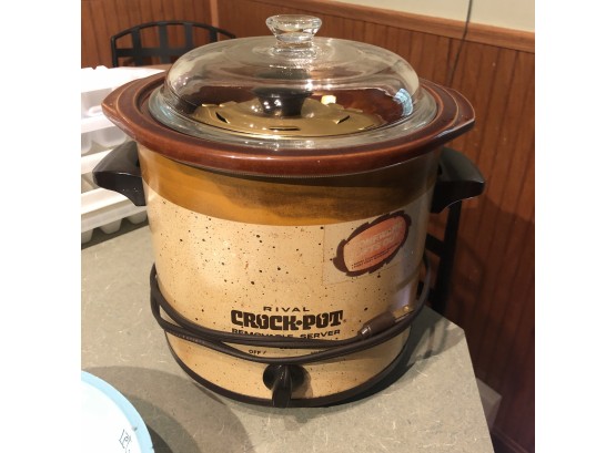 Vintage Crockpot With Bread And Cake Insert