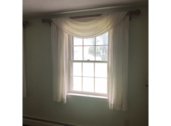 Pair Of Ivory Scarf Curtains