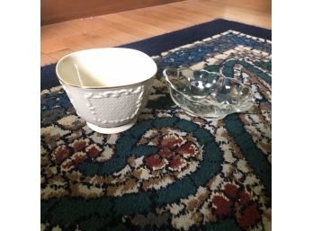 Lenox Decorative Cup And Glass Leaf Plate