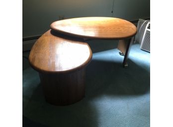 Vintage Kidney Shaped Table With Two Levels
