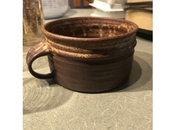 Pottery Soup Bowl, Signed