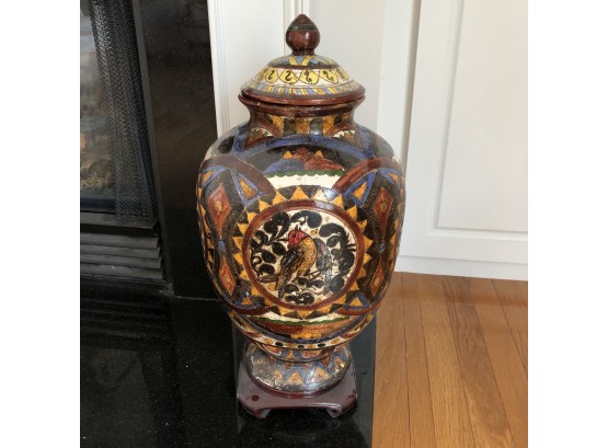 Tall Italian Pottery Vase With Lid No. 1
