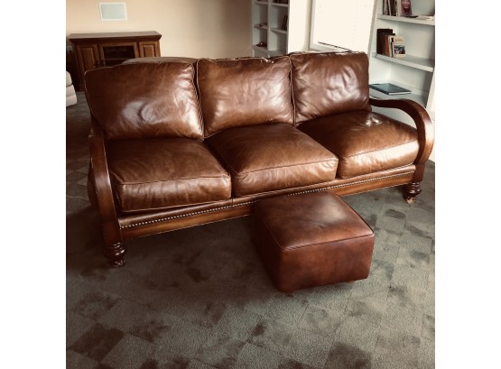 Leather Sofa With Ottoman