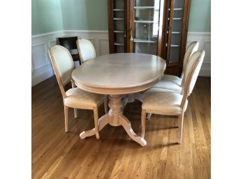 Oval Double Pedestal Table With Four Chairs