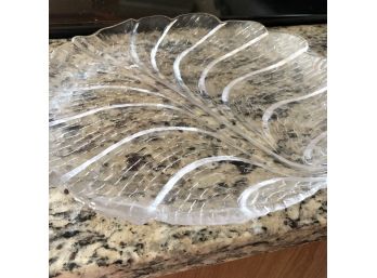 Textured Glass Serving Plate
