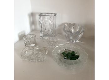 Glassware Lot No. 2 (with Signed Orrefors Petal Bowl)