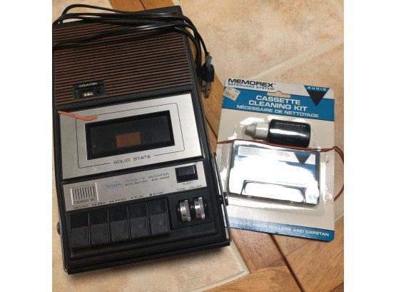Sears Solid State Cassette Recorder With Cassette Cleaning Kit