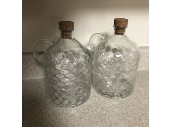 Set Of Two Glass Jugs