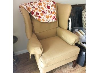Vintage Yellow Upholstered Arm Chair