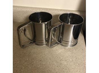 Set Of Two Stainless Steel Flour Sifters