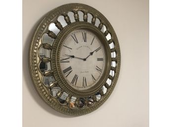 Wall Clock With Mirror Accents