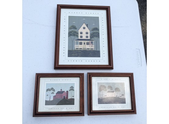 Set Of Three Warren Kimble Framed Prints