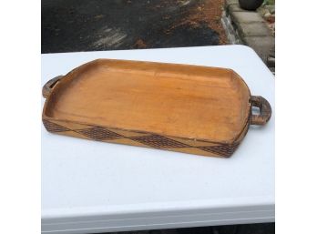 Wooden Rectangular Tray With Handles