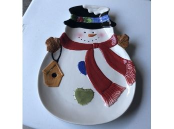 Ceramic Snowman Platter