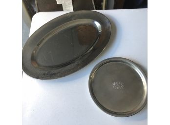 Pair Of Stainless Steel Platters