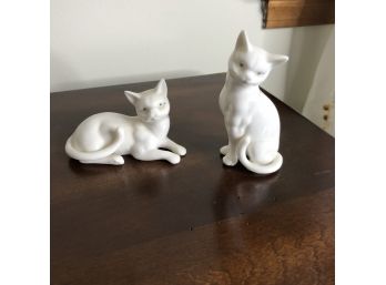 Pair Of Ceramic Cat Figures