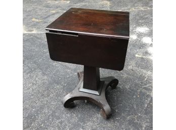 Antique Drop Leaf Side Table With Drawers