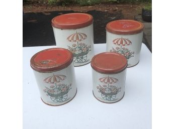 Set Of Four Decoware Vintage Nesting Canisters