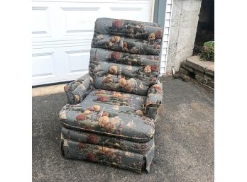 Upholstered Recliner/Rocker With A Nautical Print