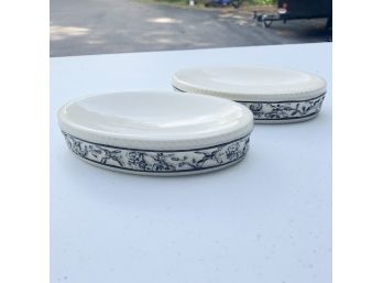 Set Of Two Ceramic Soap Dishes