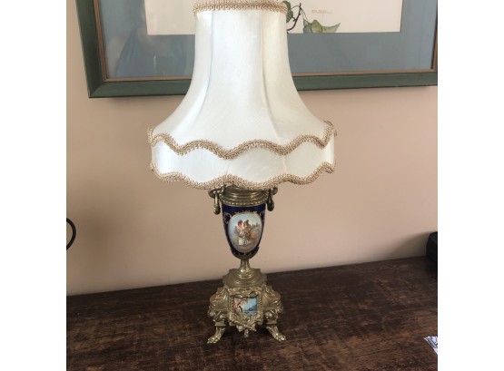 Georgian Styled Lamp With Embellished Shade