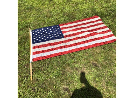 United States Flag - Nylon - On Wooden Pole