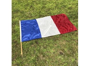 Flag Of France On A Wooden Pole