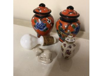 Ceramic Miniatures And Bottle Stopper
