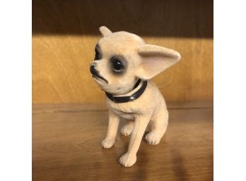 Small Dog Figure With Flocked Fur