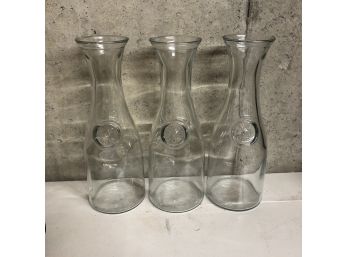 Set Of Three 'full Litre' Bottles