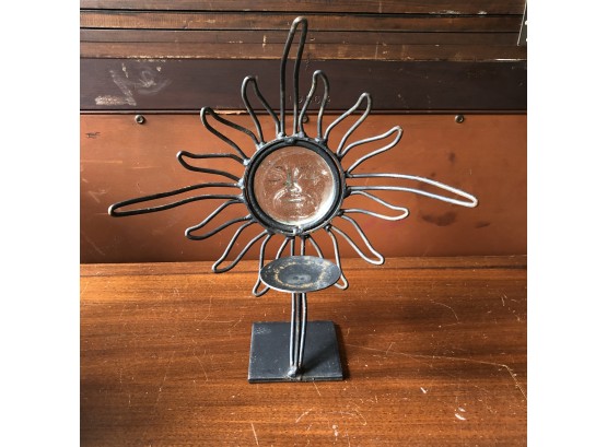 Metal And Glass Sun Candleholder