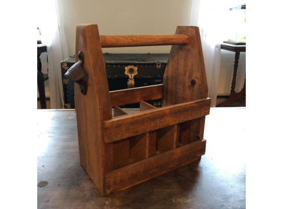Rustic Wood Bottle Crate With Opener