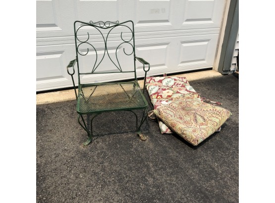 Vintage Iron Outdoor Chair With Chair Pads