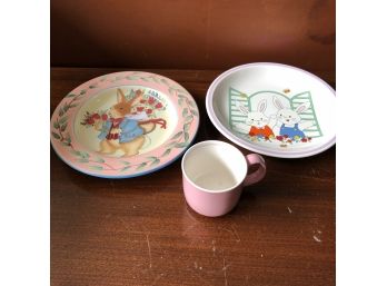 Children's Ceramic Plates And Cup