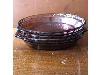 Pyrex Amethyst Glass Pie Plates  - Set Of 3
