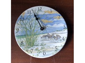 Decorative Clock With Sandpipers