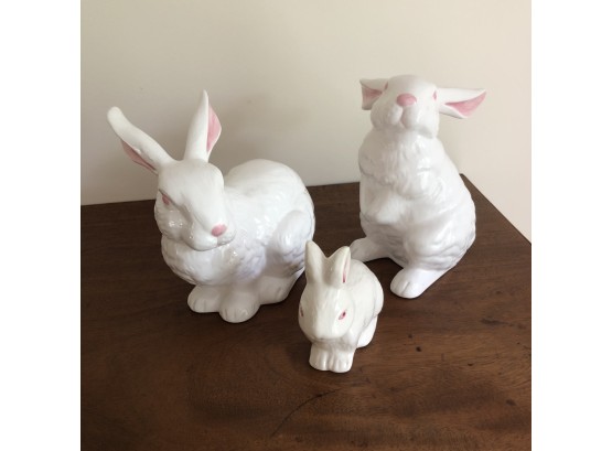Trio Of Ceramic Rabbits