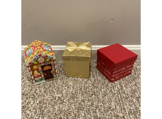Set Of Three Holiday Gift Boxes