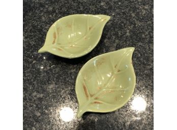 Set Of Two Mini Leaf Shaped Dishes