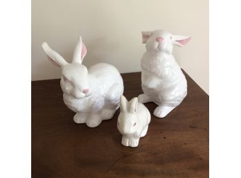 Trio Of Ceramic Rabbits