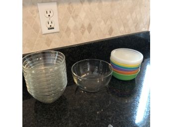 Prep Bowls: Glass And Plastic With Lids