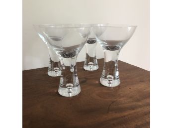 Set Of 4 Glasses With Sculptural Stems