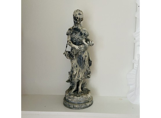 Cast Iron Figure Of Mother And Child 21'
